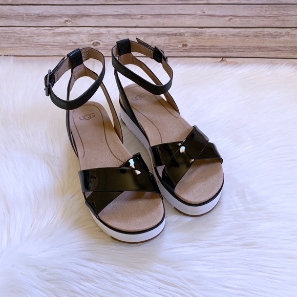 UGG Black Tipton Platform Ankle Strap Sandals - Picture 5 of 7